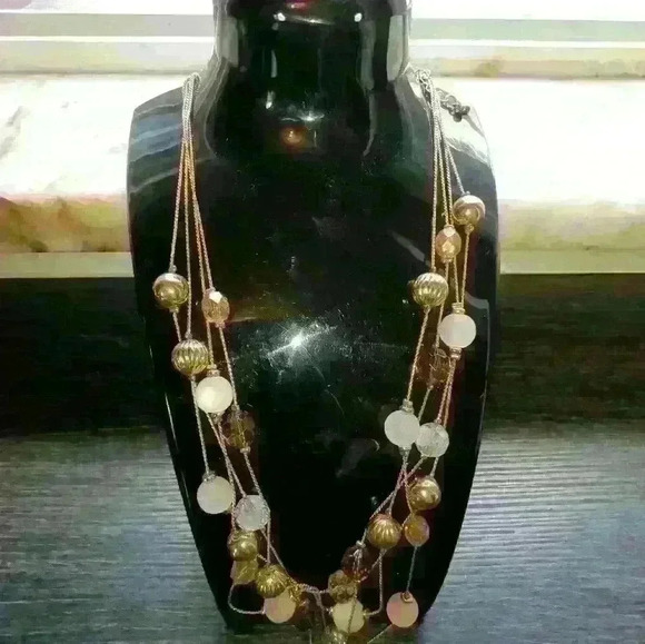 Mix it color brand new necklace and earring set beaded multi strand new - Picture 3 of 7
